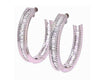 1.71CT DIAMOND 18KT WHITE GOLD BAGUETTE CLASSIC INSIDE OUT HOOP HANGING EARRINGS