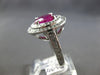 EXTRA LARGE 5.5CT DIAMOND & AAA RUBY 14KT WHITE GOLD DOUBLE HALO ENGAGEMENT RING