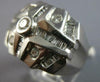 LARGE 1.0CT DIAMOND 14KT WHITE GOLD 3D ROUND & BAGUETTE SQUARE FUN MENS RING