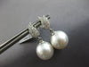 ESTATE .22CT DIAMOND & AAA SOUTH SEA PEARL 18K WHITE GOLD LEAF HANGING EARRINGS