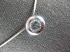 LARGE .61CT DIAMOND 18KT WHITE GOLD ROUND BEZEL FLOATING PENDANT NECKLACE #27243