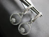 LARGE .47CT DIAMOND 18K WHITE GOLD FLOWER CIRCLE OF LIFE HUGGIE HANGING EARRINGS