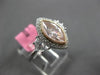 ESTATE LARGE GIA 1.75CT WHITE & PINK DIAMOND 18K WHITE ROSE GOLD ENGAGEMENT RING