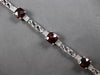 7.67CT DIAMOND & AAA GARNET 14KT WHITE GOLD 3D CUSHION & ROUND TENNIS BRACELET