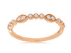 ESTATE .15CT DIAMOND 14KT ROSE GOLD 3D FILIGREE MARQUISE SHAPE ANNIVERSARY RING