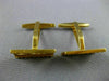 ESTATE 18KT YELLOW GOLD 3D CLASSIC RECTANGULAR DIAMOND CUT CUFF LINKS