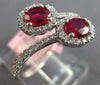 WIDE 1.07CT DIAMOND & AAA RUBY 14K WHITE GOLD OVAL & ROUND CRISS CROSS LOVE RING