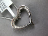 LARGE 1.12CT DIAMOND 18KT WHITE GOLD 3D CLASSIC OPEN HEART LOVE FLOATING PENDANT
