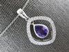 1.25CT DIAMOND & AAA AMETHYST 14K WHITE GOLD PEAR SHAPE & ROUND FLOATING PENDANT