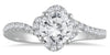 ESTATE 1.33CT DIAMOND 14KT WHITE GOLD CRISS CROSS DOUBLE SWIRL ENGAGEMENT RING