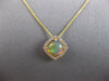 1.05CT DIAMOND & AAA AUSTRALIAN OPAL 14KT YELLOW GOLD 3D CUSHION & ROUND PENDANT