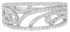 ESTATE WIDE .39CT DIAMOND 14KT WHITE GOLD 3D FLORAL MULTI ROW FUN RING