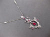 .77CT DIAMOND & AAA RUBY 18KT WHITE GOLD 3D FLOWER FILIGREE BY THE YARD NECKLACE