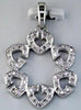 ESTATE .31CT DIAMOND 14KT WHITE GOLD CLASSIC MULTI HEART FLOWER FLOATING PENDANT