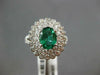 2.29CT DIAMOND & AAA EMERALD 18KT WHITE GOLD 3D OVAL DOUBLE HALO ENGAGEMENT RING