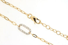 ESTATE .19CT DIAMOND 14KT 2 TONE GOLD 3D CLASSIC OPEN OVAL FUN BRACELET