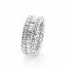 LARGE 5.39CT DIAMOND 18KT WHITE GOLD ROUND & BAGUETTE ETERNITY ANNIVERSARY RING
