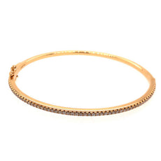 1.2CT DIAMOND 18KT YELLOW GOLD CLASSIC ROUND SEMI ETERNITY CUFF BANGLE BRACELET