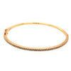 1.2CT DIAMOND 18KT YELLOW GOLD CLASSIC ROUND SEMI ETERNITY CUFF BANGLE BRACELET