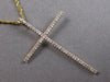 ESTATE LARGE .25CT DIAMOND 14KT YELLOW GOLD 3D CLASSIC CROSS FLOATING PENDANT