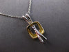 ESTATE .03CT DIAMOND 14KT 2 TONE GOLD 3D CRISS CROSS X SQUARE FOATING PENDANT