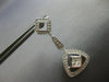 LARGE .96CT DIAMOND 18KT WHITE GOLD ROUND & PRINCESS TRIANGULAR HANGING EARRINGS
