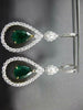 EXTRA LARGE 10.16CT DIAMOND & AAA EMERALD 18KT TWO TONE GOLD 3D HANGING EARRINGS