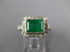 2.42CT DIAMOND & AAA EMERALD 14KT WHITE GOLD 3D BEZEL FILIGREE ENGAGEMENT RING