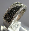 WIDE .75CT WHITE & BLACK DIAMOND 14KT WHITE GOLD MULTI ROW CRISS CROSS LOVE RING