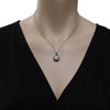 1.48CT WHITE & BLACK DIAMOND 18K WHITE GOLD PEAR SHAPE & ROUND CIRCULAR NECKLACE