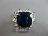 7.92CT DIAMOND & AAA SAPPHIRE 14KT WHITE GOLD SQUARE HALO ENGAGEMENT RING #27611
