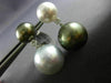 ESTATE LARGE .28CT AAA TAHITIAN & SOUTH SEA PEARL 18KT WHITE GOLD LOVE EARRINGS
