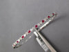 1.07CT DIAMOND & AAA RUBY 18KT WHITE GOLD 3D SEMI ETERNITY LOVE BANGLE BRACELET