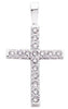 ESTATE .48CT DIAMOND 14KT WHITE GOLD 3D CLASSIC PAVE CROSS FLOATING PENDANT