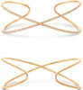 LARGE .42CT DIAMOND 14KT ROSE GOLD 3D CRISS CROSS INFINTY CUFF BANGLE BRACELET