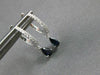 .67CT DIAMOND & AAA SAPPHIRE 14KT WHITE GOLD PEAR SHAPE HUGGIE HANGING EARRINGS