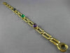 ESTATE 2.80CT AAA SAPPHIRE EMERALD & AMETHYST 14KT YELLOW GOLD BRACELET