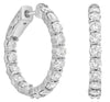 2.85CT DIAMOND 14KT WHITE GOLD 3D SHARED PRONG INSIDE OUT HOOP HANGING EARRINGS