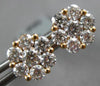 ESTATE LARGE 1.55CT DIAMOND 18KT ROSE GOLD ROUND FLOWER INVISIBLE STUD EARRINGS
