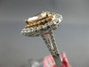 LARGE GIA 2.25CT WHITE & PINK DIAMOND 18K WHITE & ROSE GOLD HALO ENGAGEMENT RING
