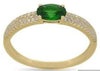 .56CT DIAMOND & AAA EMERALD 14KT YELLOW GOLD OVAL & ROUND 3 ROW ENGAGEMENT RING