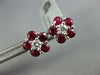 ESTATE 1.83CT DIAMOND & AAA RUBY 18KT WHITE GOLD 3D CLASSIC FLOWER STUD EARRINGS