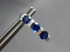 1.61CT DIAMOND AAA SAPPHIRE 18KT WHITE GOLD PAST PRESENT FUTURE HANGING EARRINGS