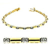 3.0CT DIAMOND 14KT 2 TONE GOLD 3D CLASSIC ROUND BY THE YARD BAR TENNIS BRACELET