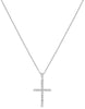 ESTATE .33CT DIAMOND 14KT WHITE GOLD 3D ROUND CLASSIC CROSS FLOATING PENDANT