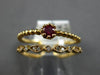 ESTATE .18CT DIAMOND & AAA RUBY 18KT YELLOW GOLD 3D CLASSIC DOUBLE BAND FUN RING