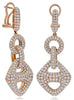 LARGE 8.55CT DIAMOND 18KT ROSE GOLD 3D ROUND LOVE KNOT CLIP ON HANGING EARRINGS