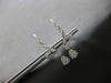 ESTATE .84CT DIAMOND 18KT WHITE GOLD 3D ROUND TEAR DROP FUN HANGING EARRINGS