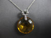 6.88CT DIAMOND & AAA CITRINE 14KT WHITE GOLD ROUND CIRCULAR FUN FLOATING PENDANT