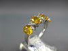 ESTATE 1.37CT DIAMOND & AAA YELLOW SAPPHIRE 18KT WHITE GOLD OVAL & ROUND XO RING